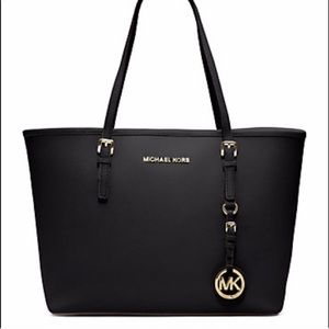 Michael Kors Jet Set Large Tote Bag (Black)